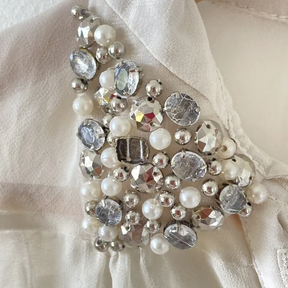 Preloved Star by Juliene MacDonald Woman's Embellished Collar Blouse Size UK 8 - Picture 5 of 9